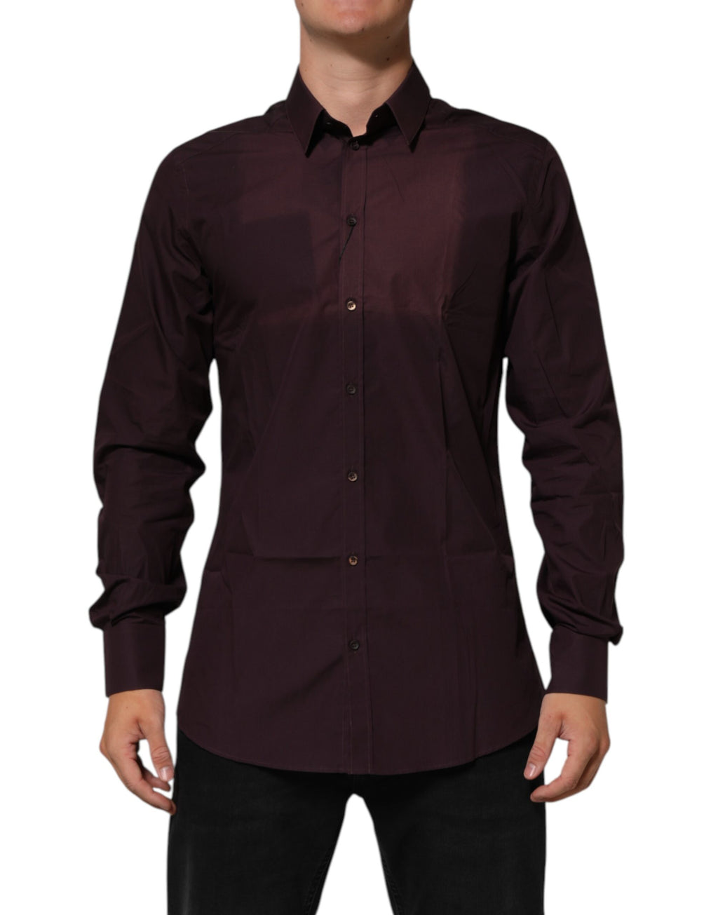 Maroon Cotton Collared GOLD Formal Dress Shirt