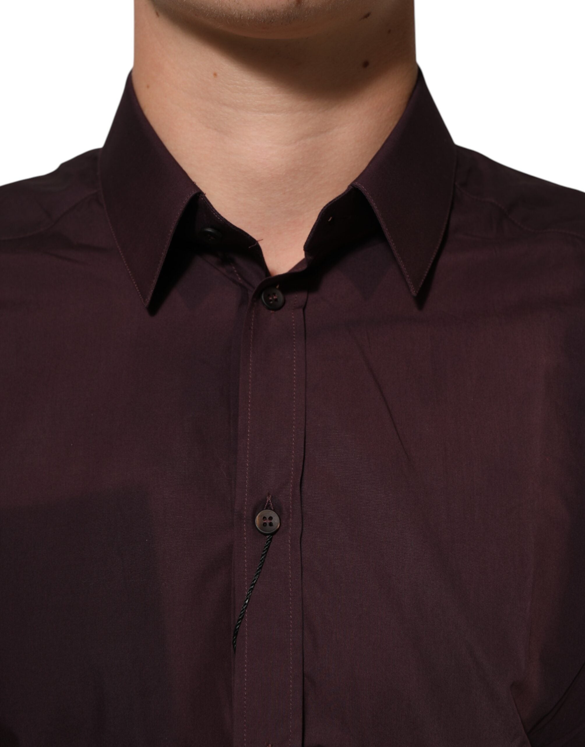 Maroon Cotton Collared GOLD Formal Dress Shirt