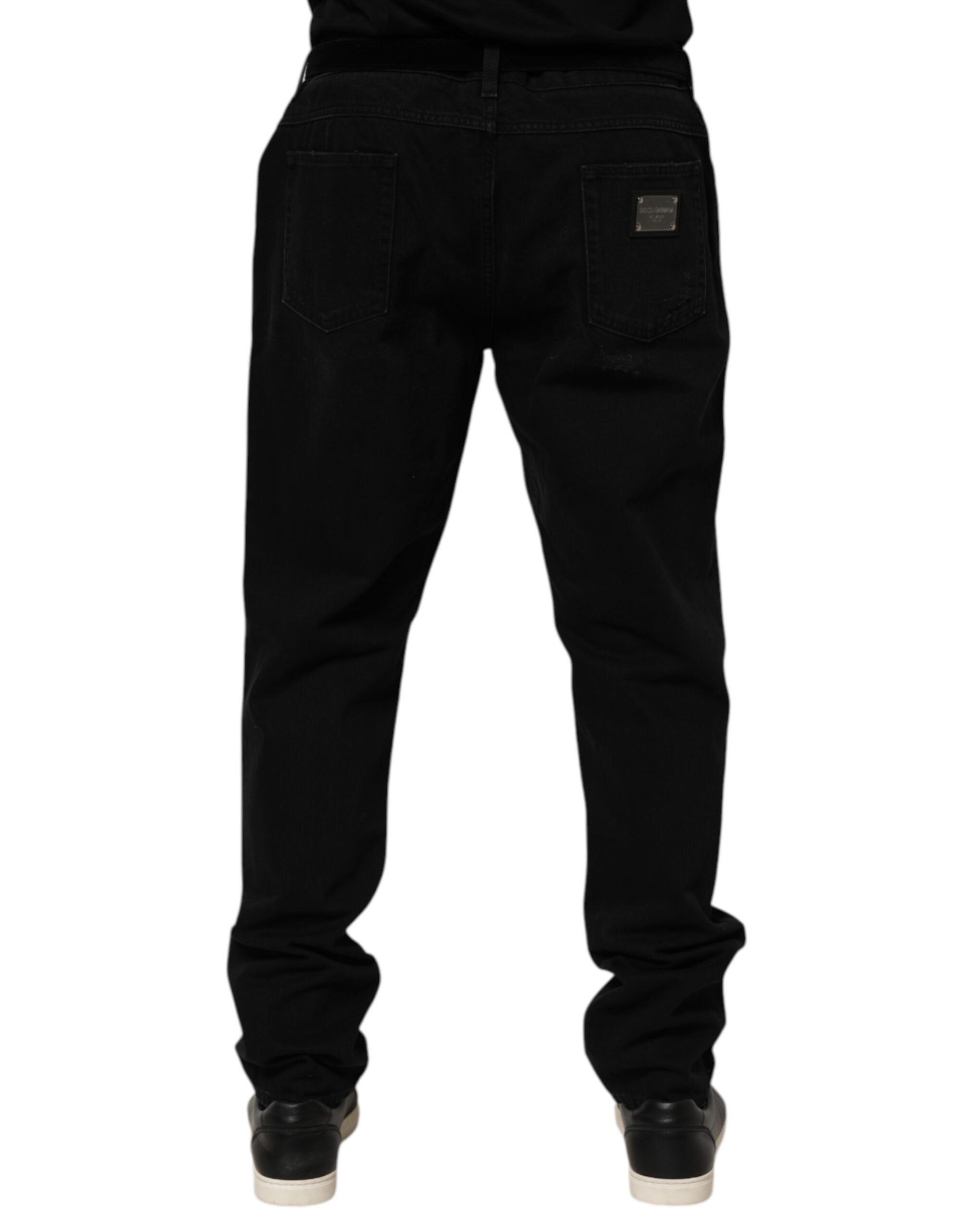 Black Cotton Regular Denim Men Trouser Jeans
