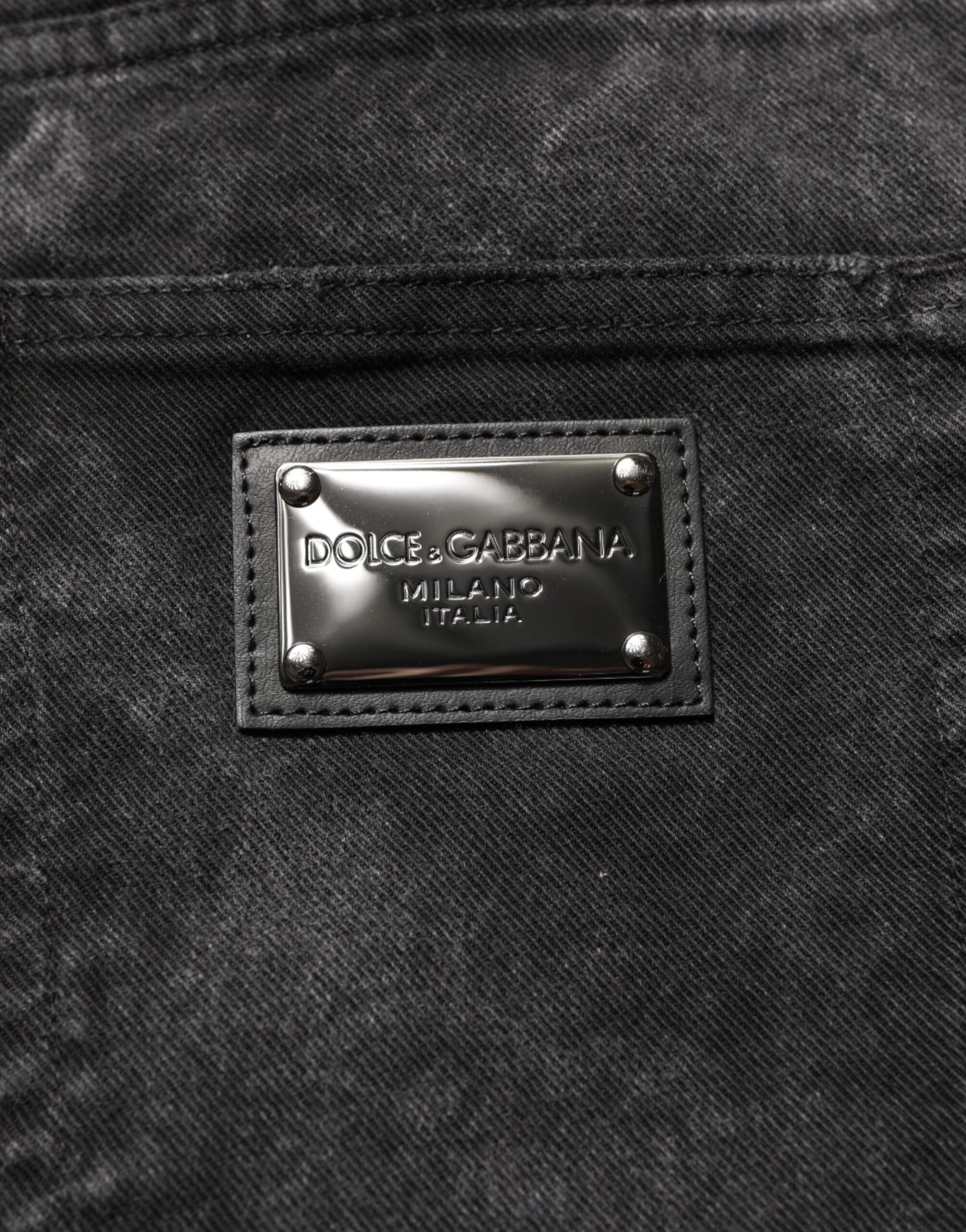 Black Cotton Mid Waist Denim Men Bermuda Short