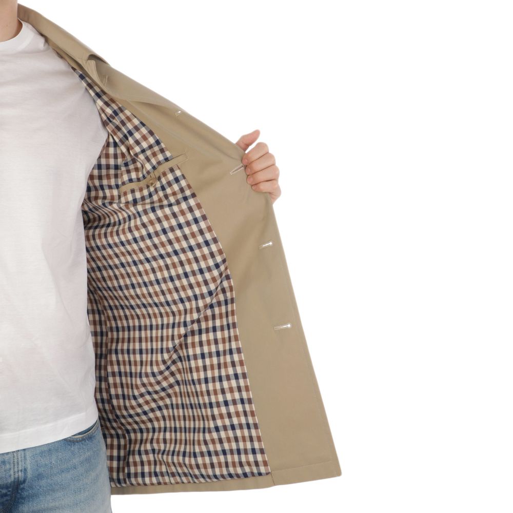 Aquascutum Black Cotton Men's Coat