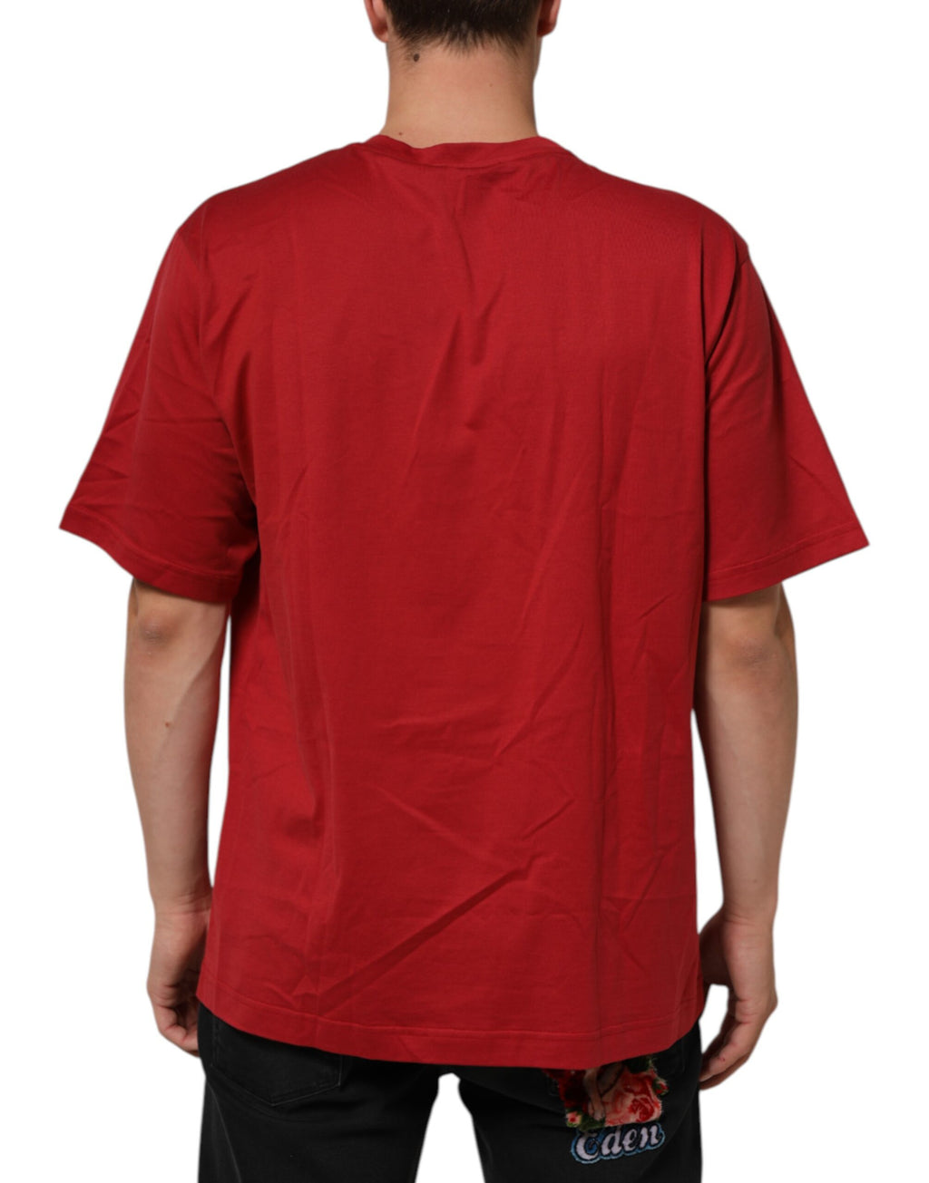 Red Logo Print Cotton Short Sleeve T-shirt