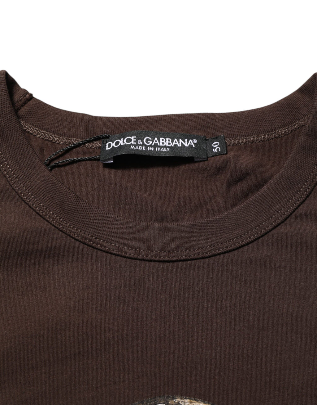 Brown Coin Laurel Print Men Crew Neck T-shirt