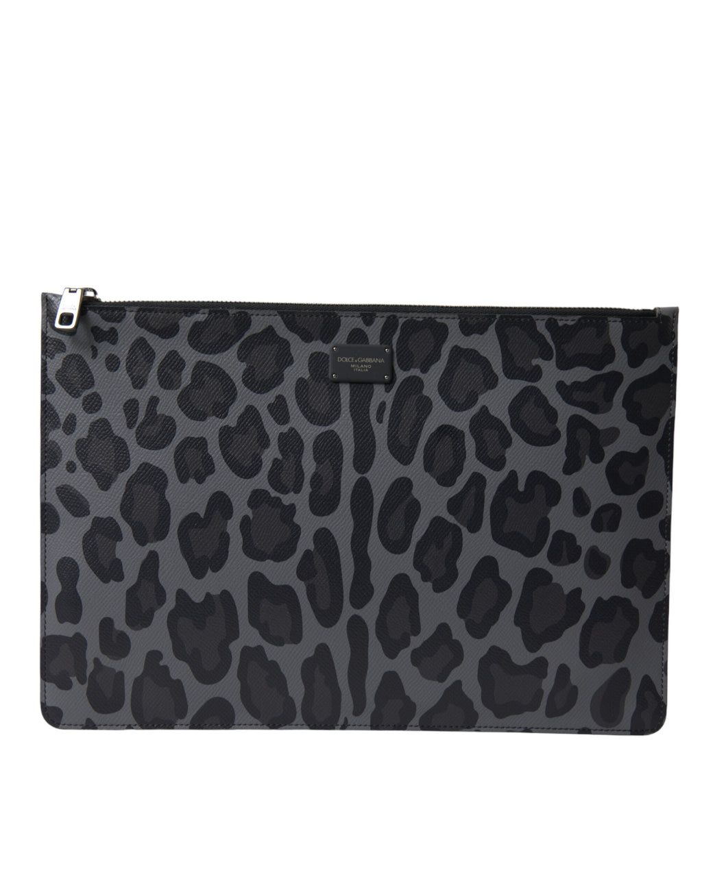 Multicolor Leopard Jacquard Logo Plaque Document Briefcase Bag