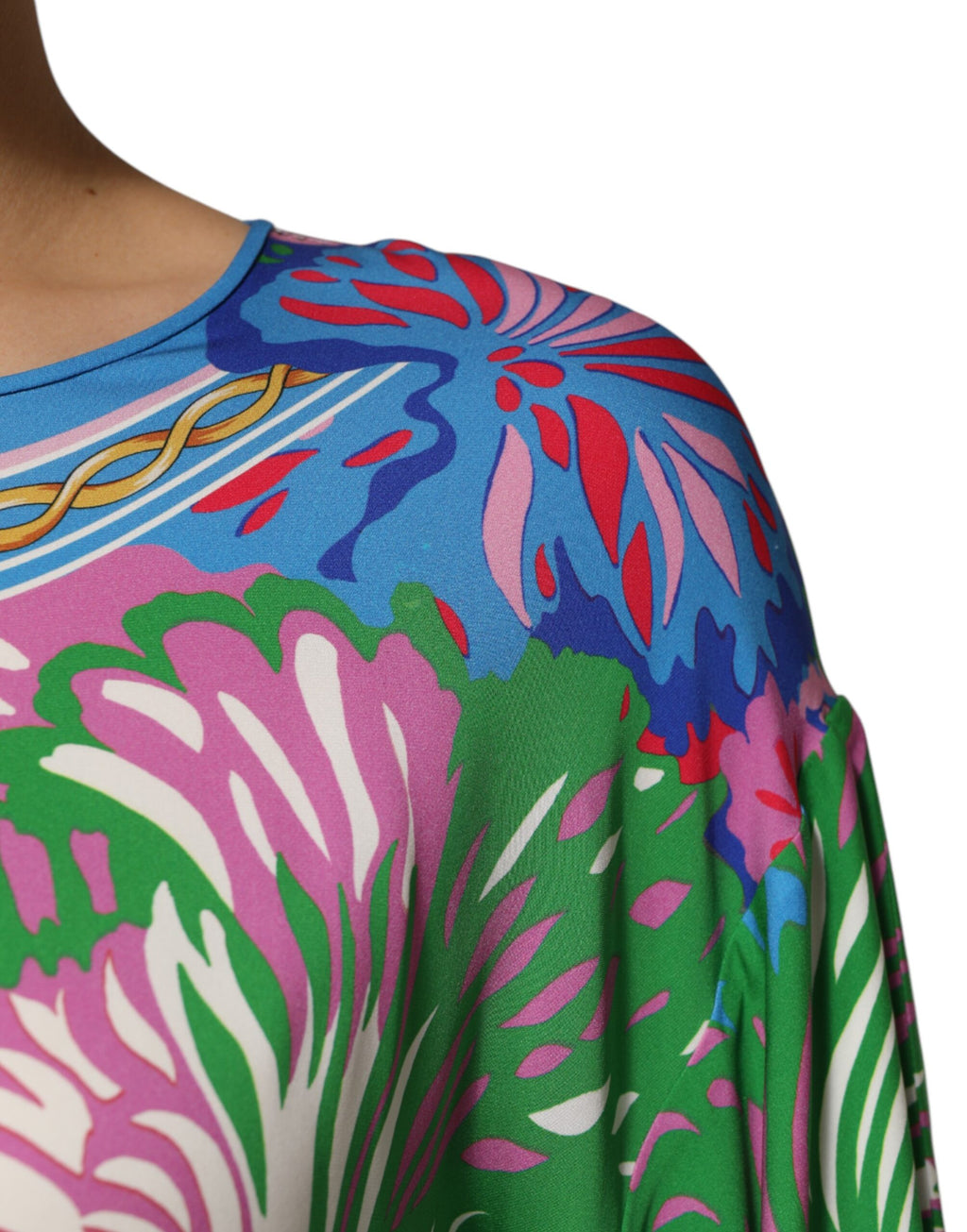 Multicolor Floral Printed Tunic Blouse Top