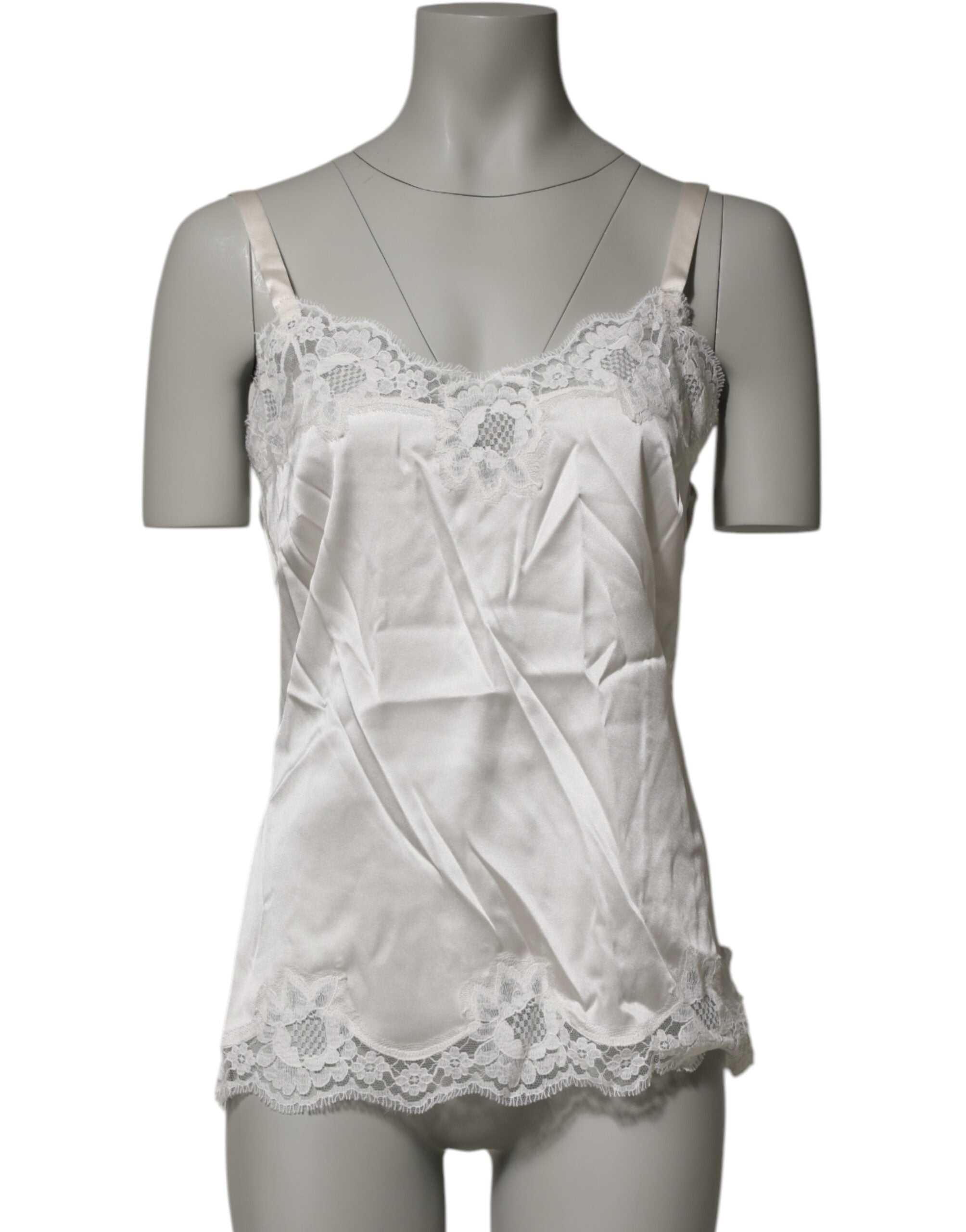 Off White Floral Lace Tank Lingerie Top Underwear