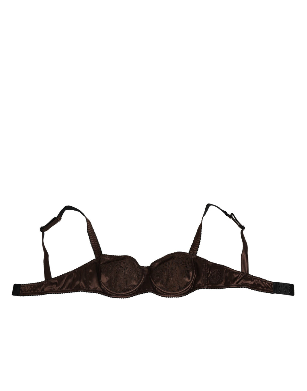 Brown Silk Underwired Balconette Bra Underwear
