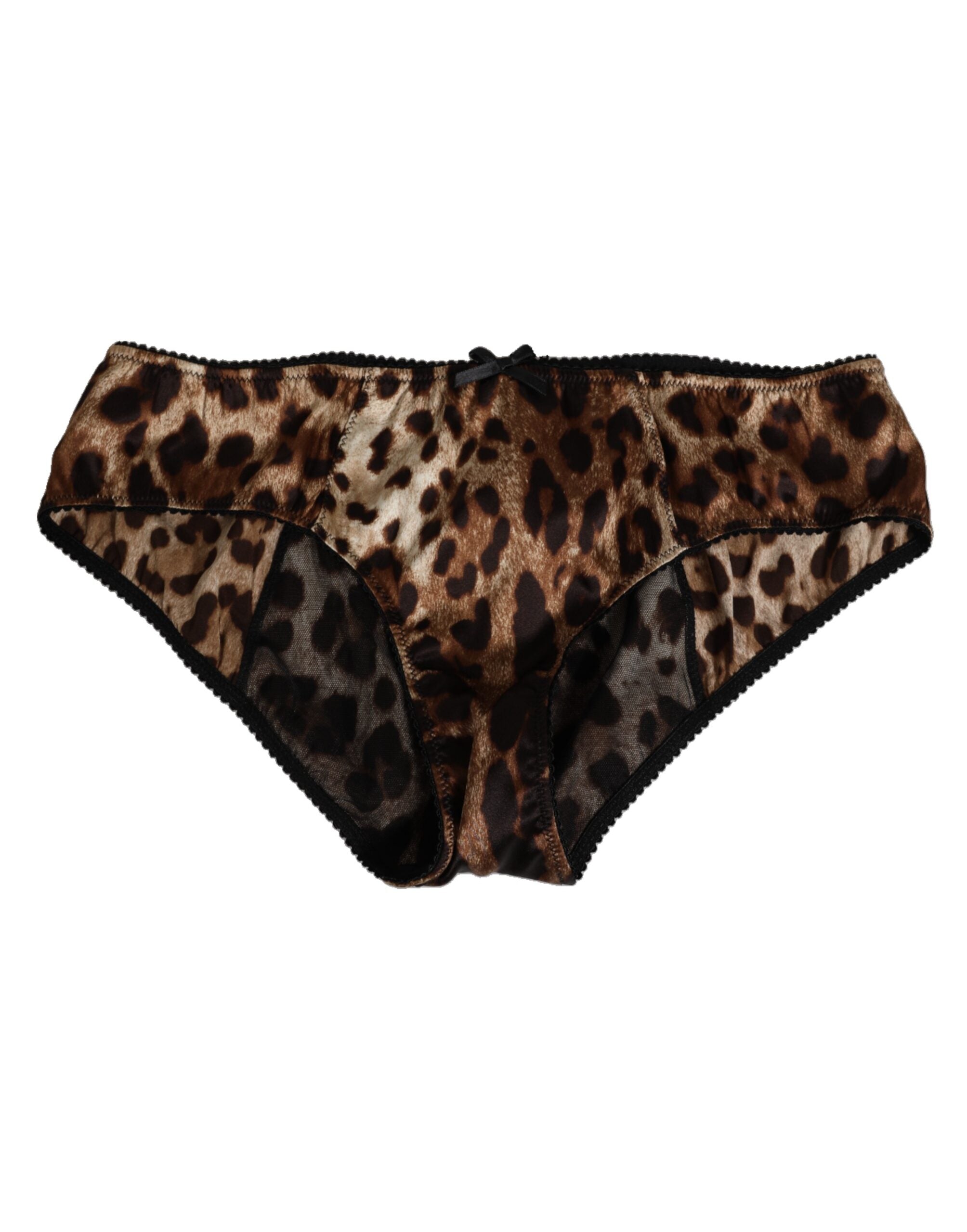 Brown Leopard Silk Mid Waist Panty Underwear