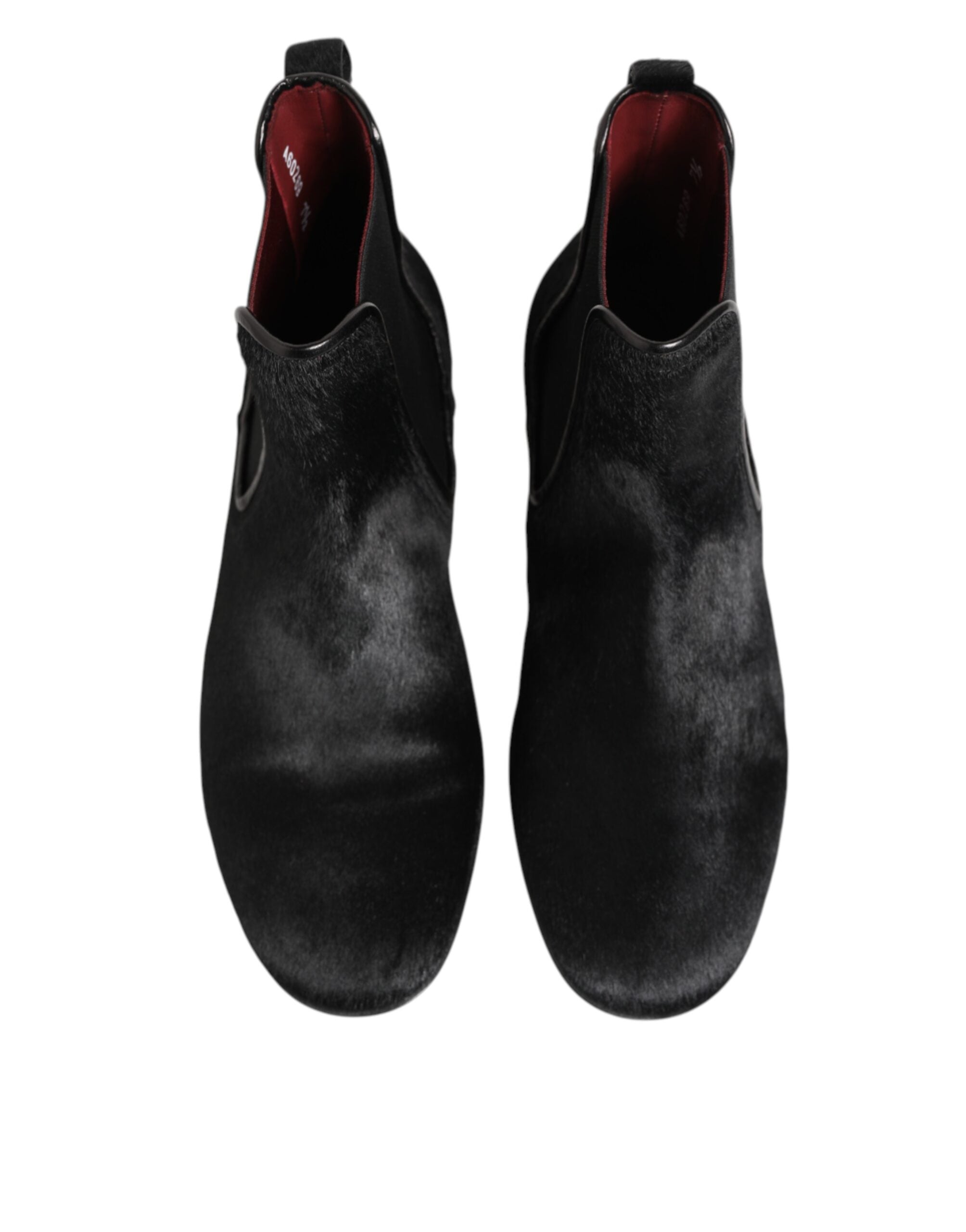 Black Leather Fur Men CHELSEA Boots Shoes