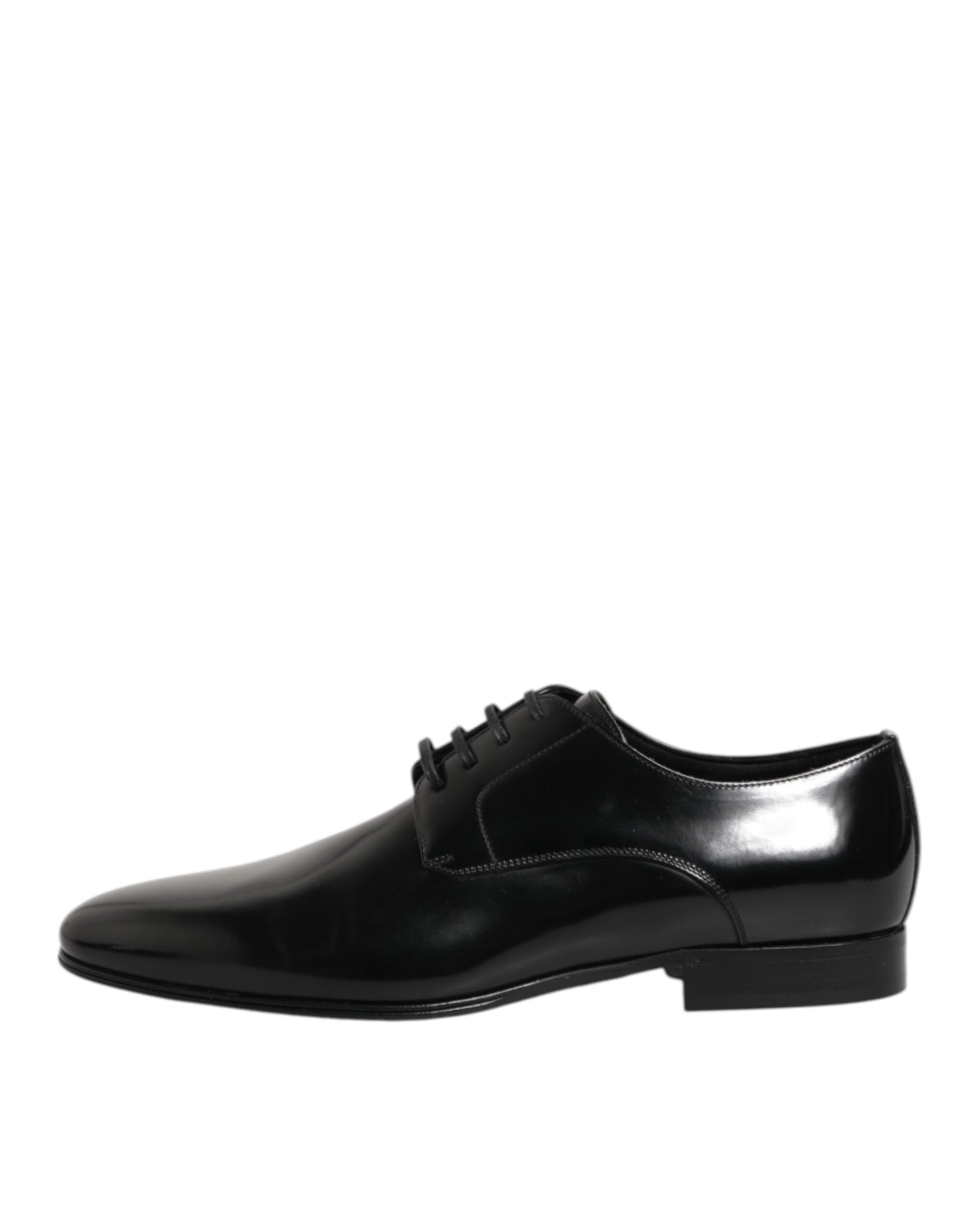 Black Calfskin Leather Derby Men Dress Shoes