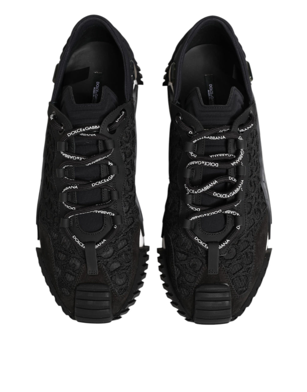 Dolce & Gabbana Black Logo Lace Low Top NS1 Sneaker Shoes