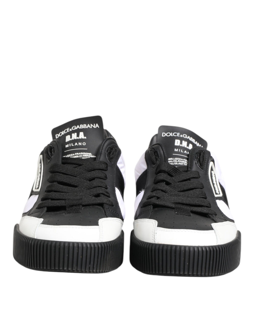 Black White Leather MIAMI Low Top Sneakers Shoes