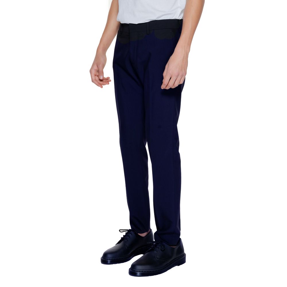 Blue Polyester Pant