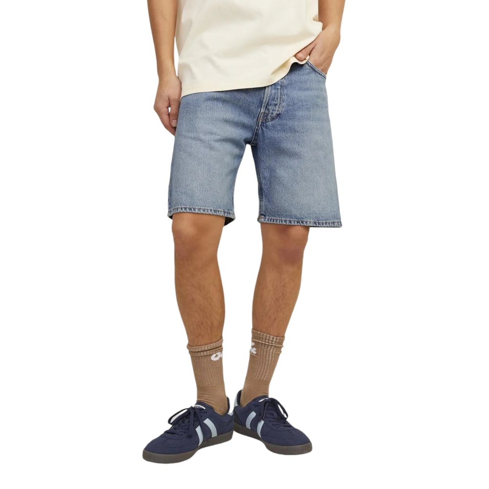 Blue Cotton Bermuda Shorts