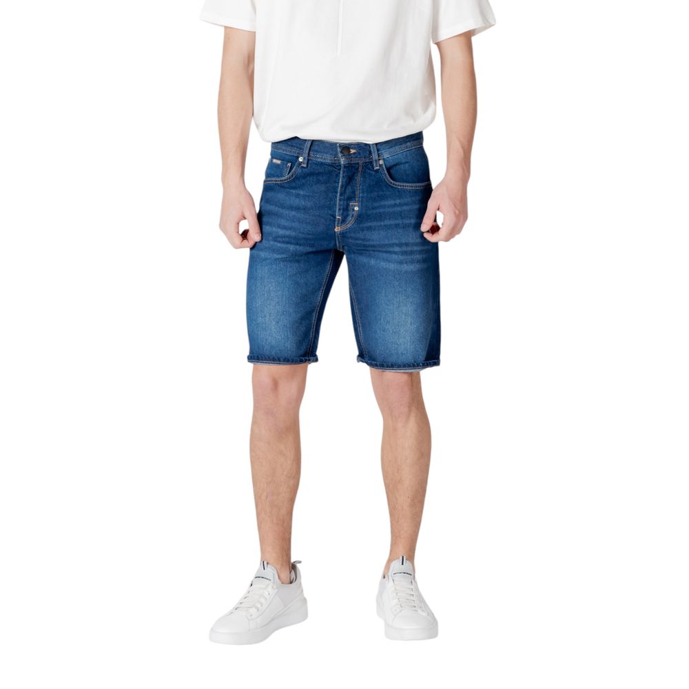 Blue Cotton Bermuda Shorts