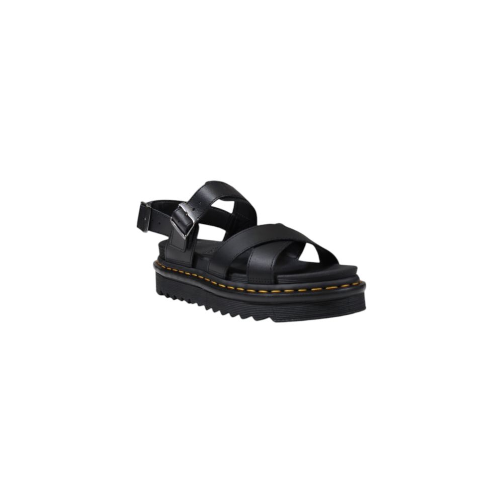 Dr. Martens Black Leather Flat Sandals