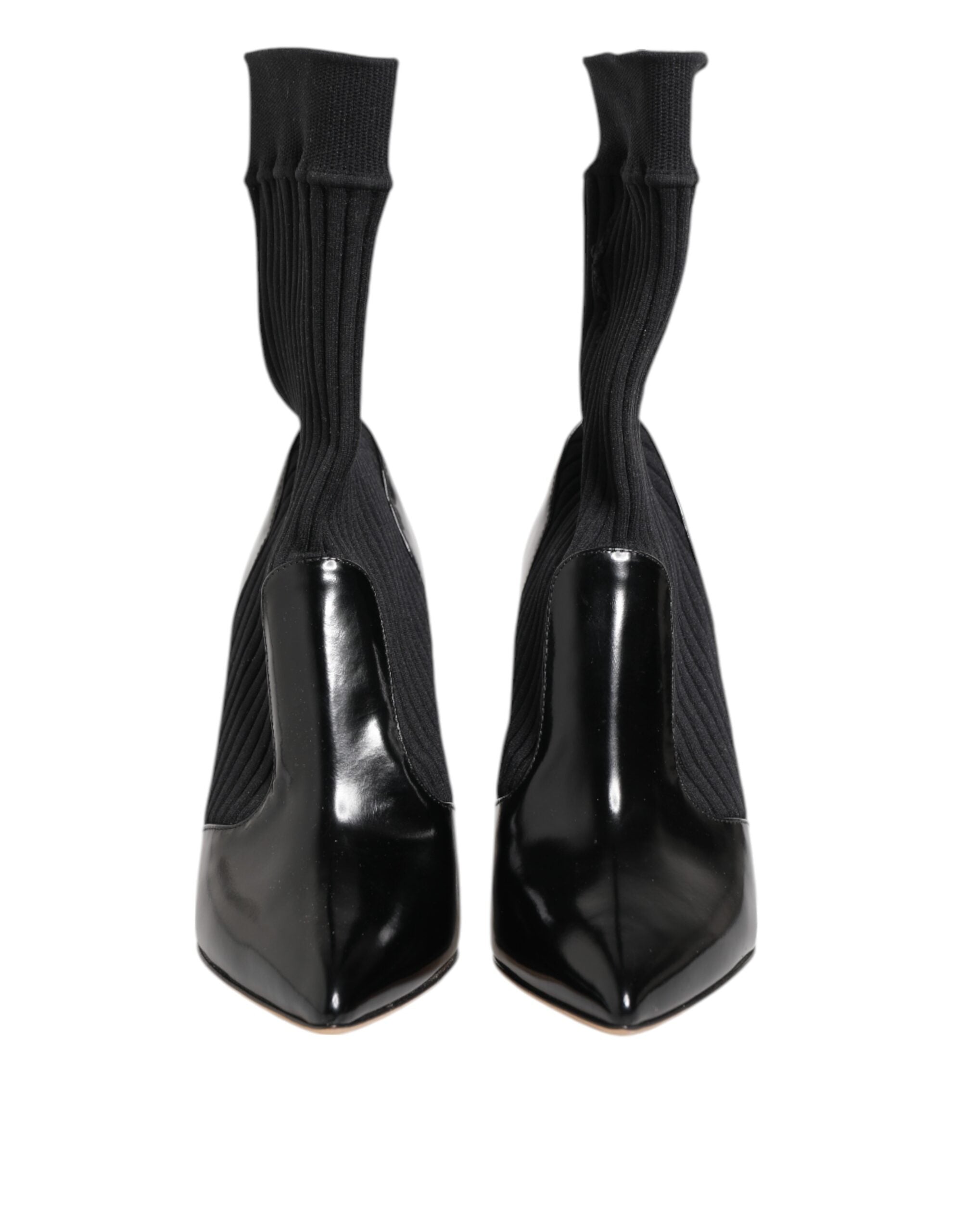 Black Stretch Stilettos Booties Socks Shoes