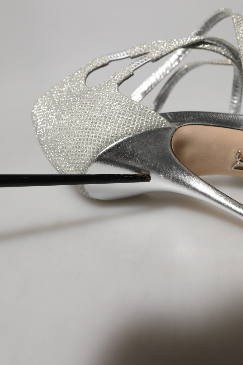 Silver Shimmers Sandals Heel Pumps Shoes