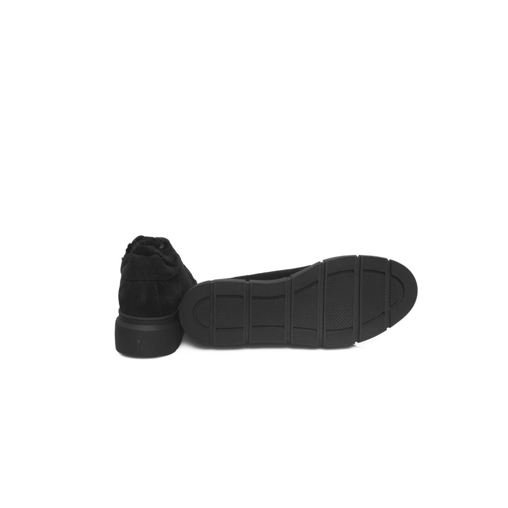 Cerruti 1881 Black Calfskin Women Platform Sneaker