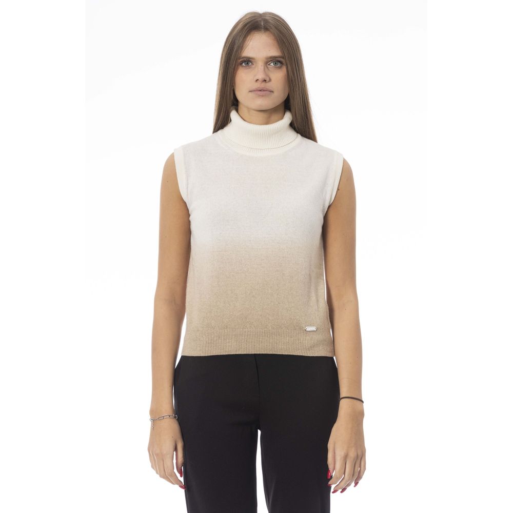 Baldinini Trend White Wool Sleeveles