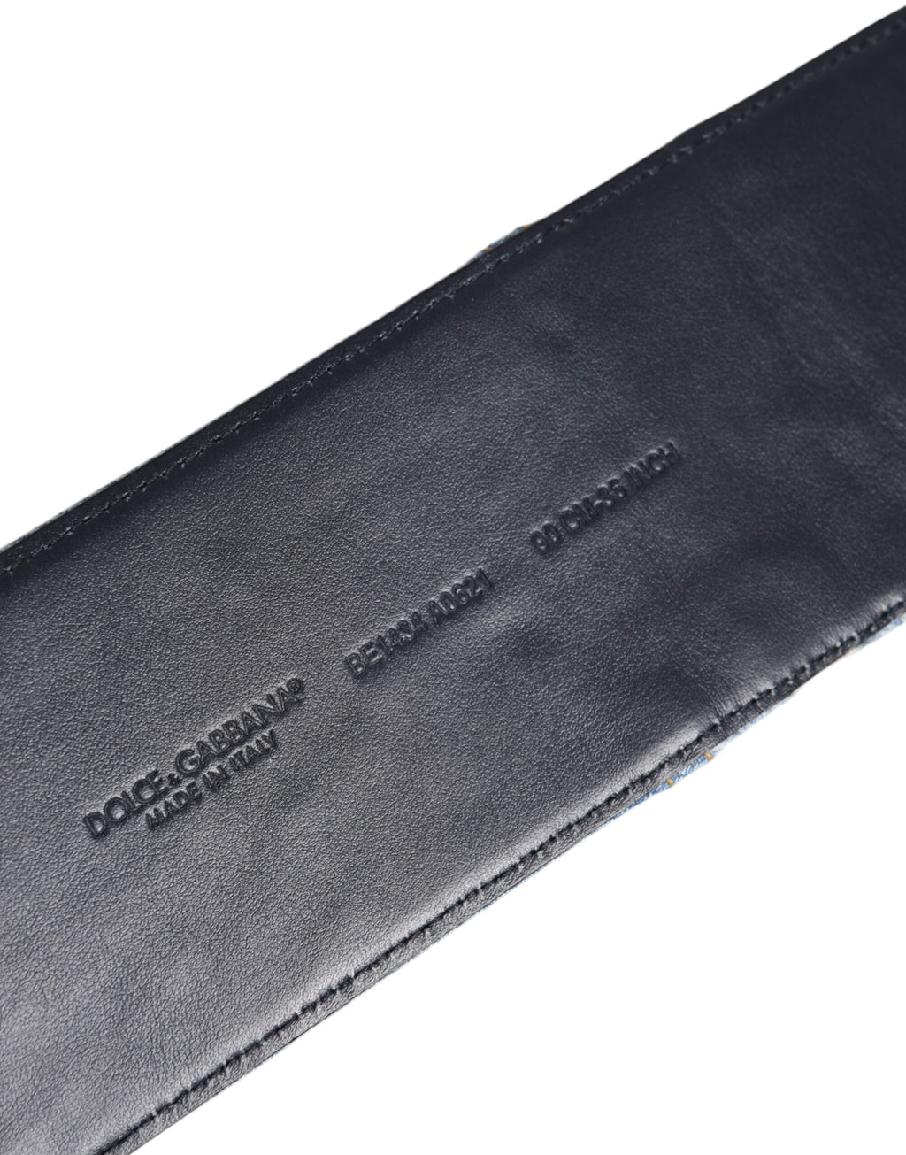 Blue Two Tone Denim Gold Metal Buckle Belt