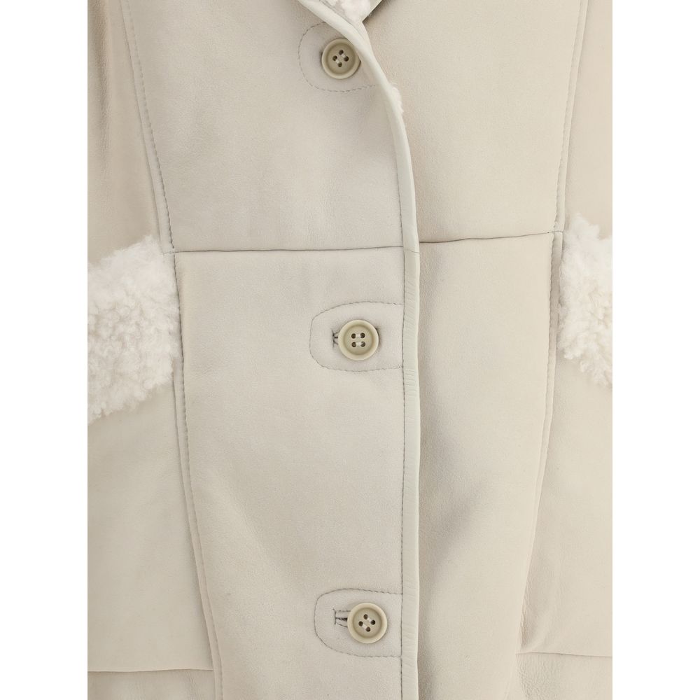 Salvatore Santoro Cream Leather Coat
