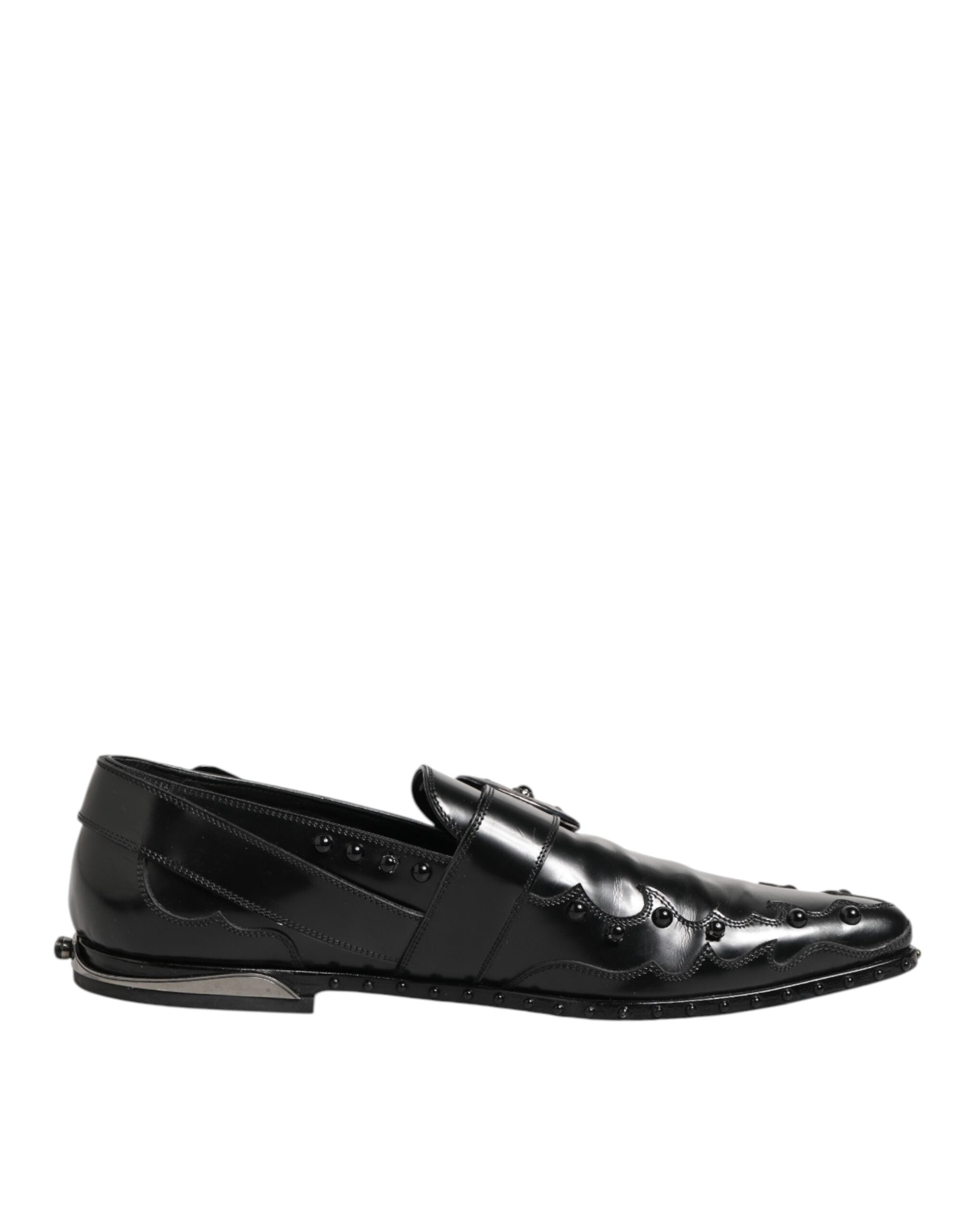 Black Embellished Dress Monk Strap Shoes