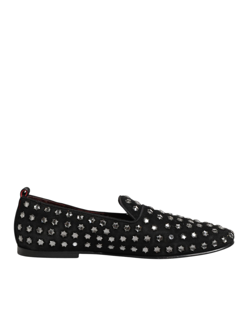Black Crystal Embellished Loafers Dress Shoes