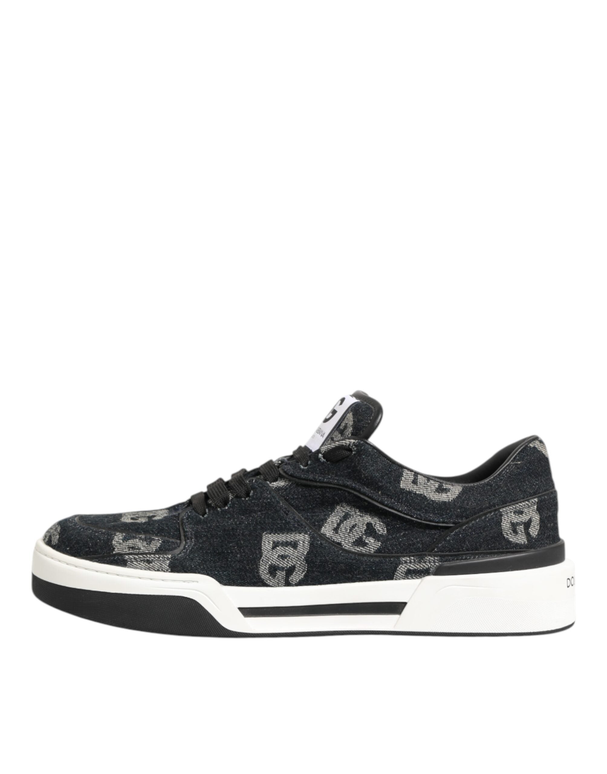Blue Cotton Denim Logo Low Top Sneakers Shoes