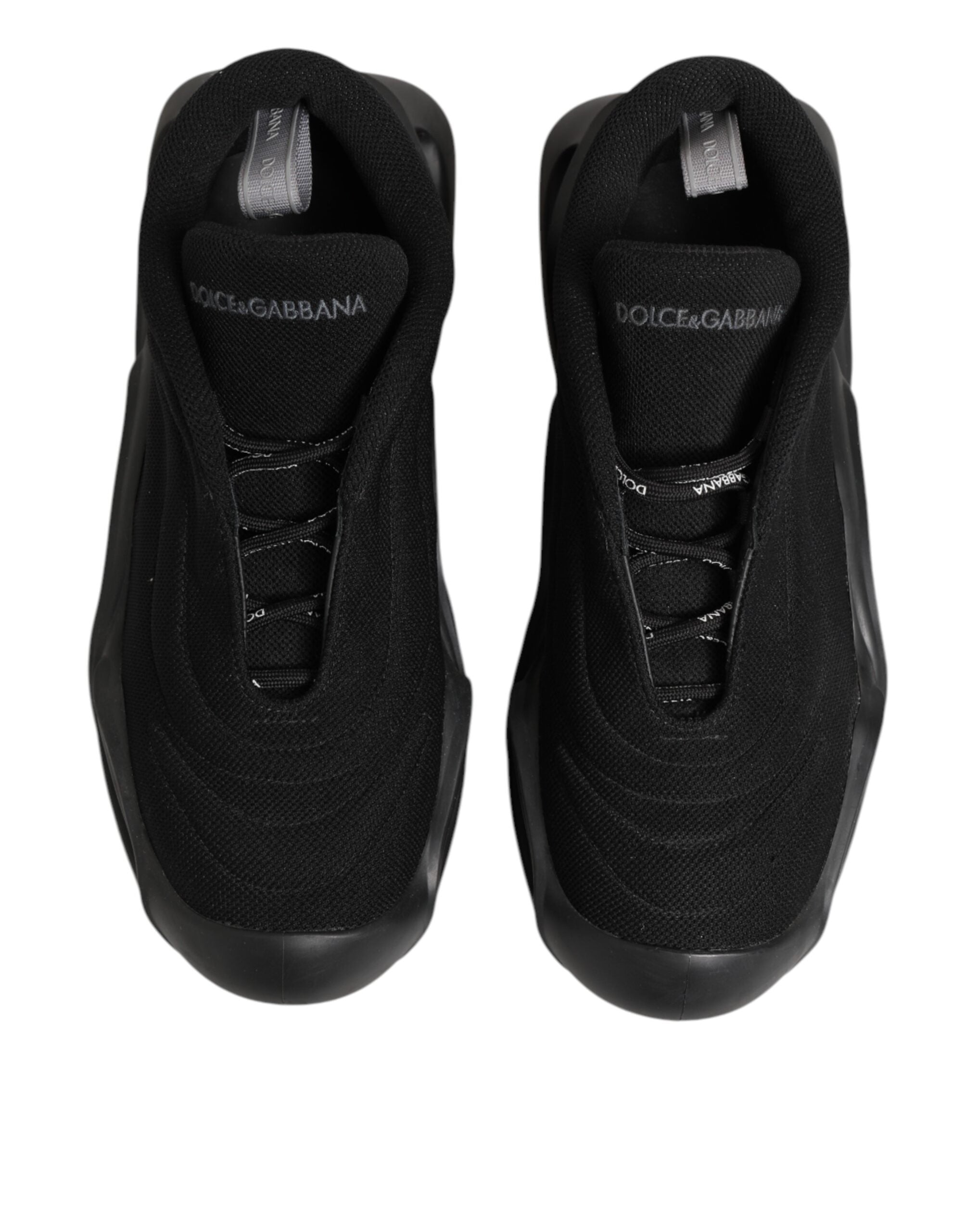 Dolce & Gabbana Black Lace Up Wave Low Top Men Sneaker Shoes