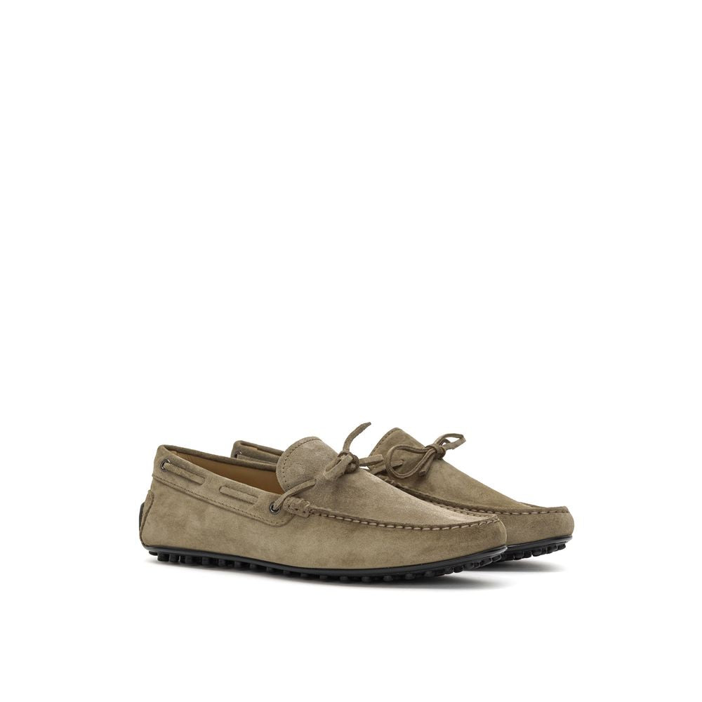 Beige Suede Leather Moccassin
