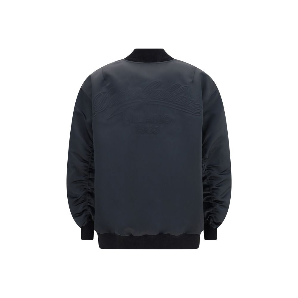 Dolce & Gabbana Black Polyester Bomber