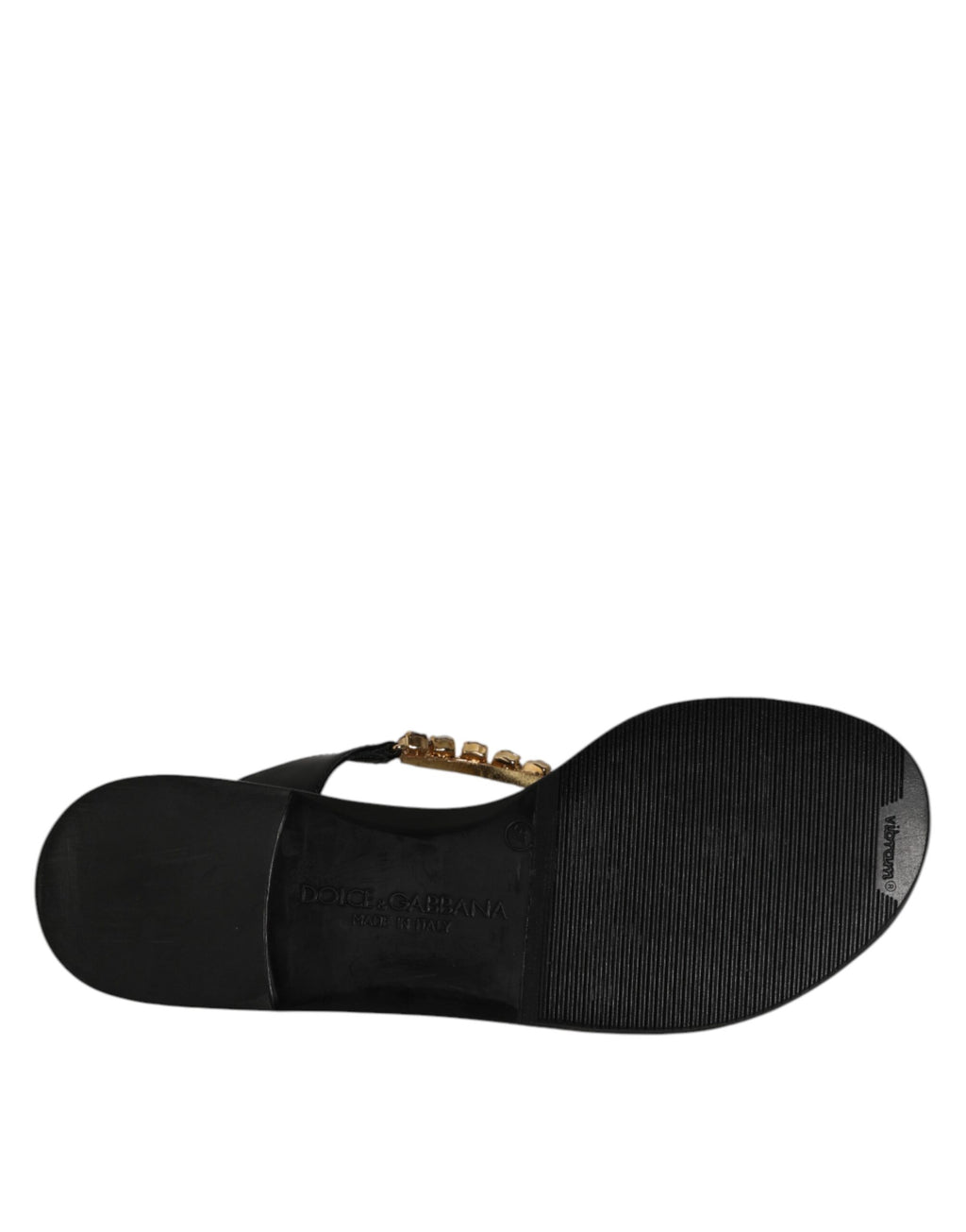 Black Crystals Flats Sandals Beachwear Shoes