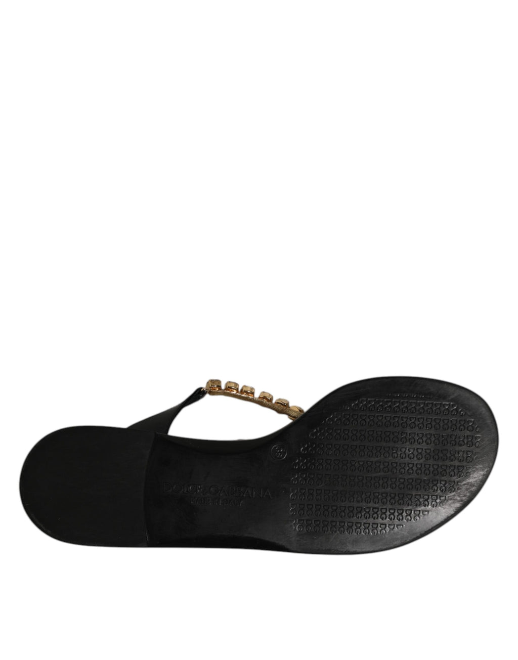 Black Crystals Flats Sandals Beachwear Shoes
