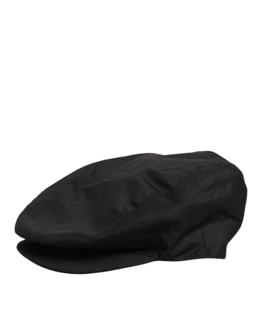 Black Cotton Stretch Newsboy Cloth Capello Hat