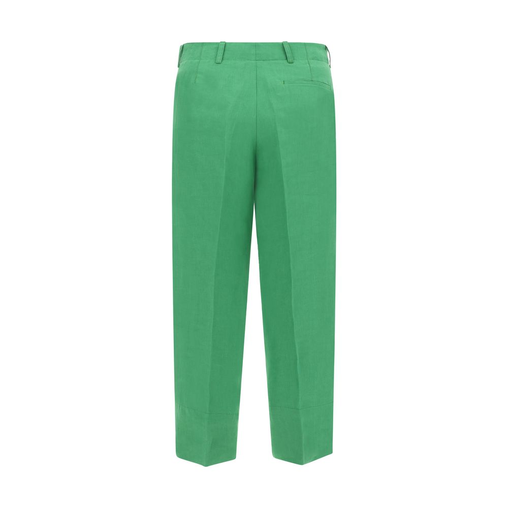 Max Mara Green Linen Casual Pants