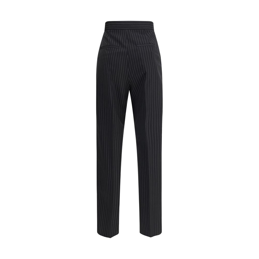 Max Mara Black Fleece Wool Dress Pants