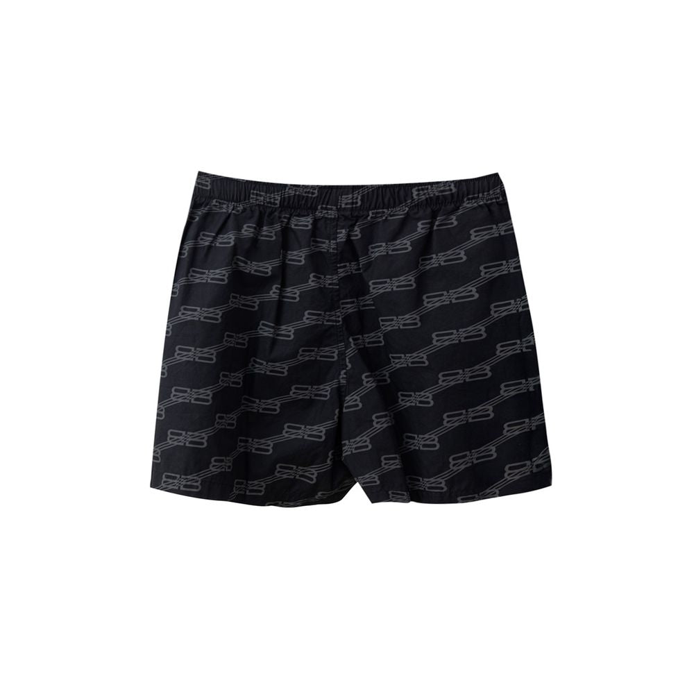 Black Cotton Bermuda Shorts