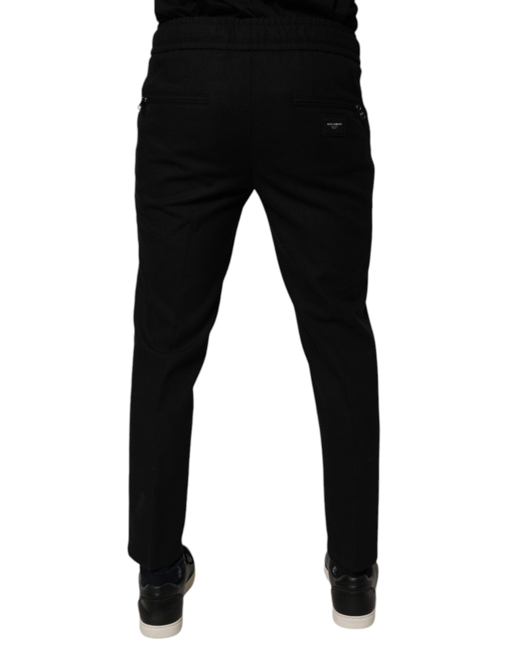 Black Wool Skinny Jogger Men Trouser Pants