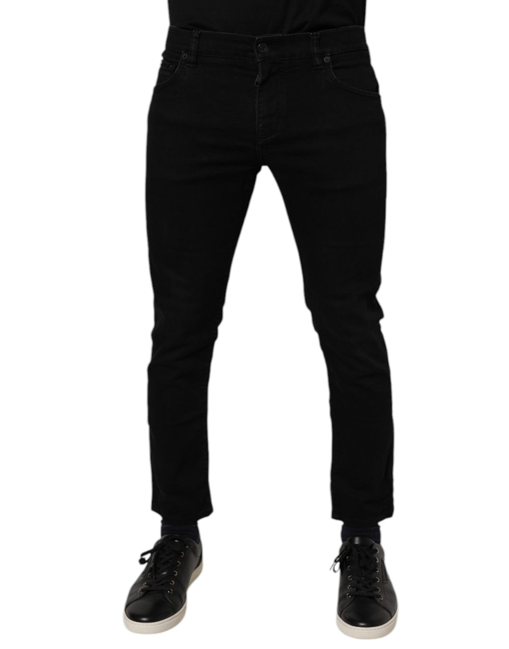 Black Cotton Stretch Skinny Men Denim Jeans