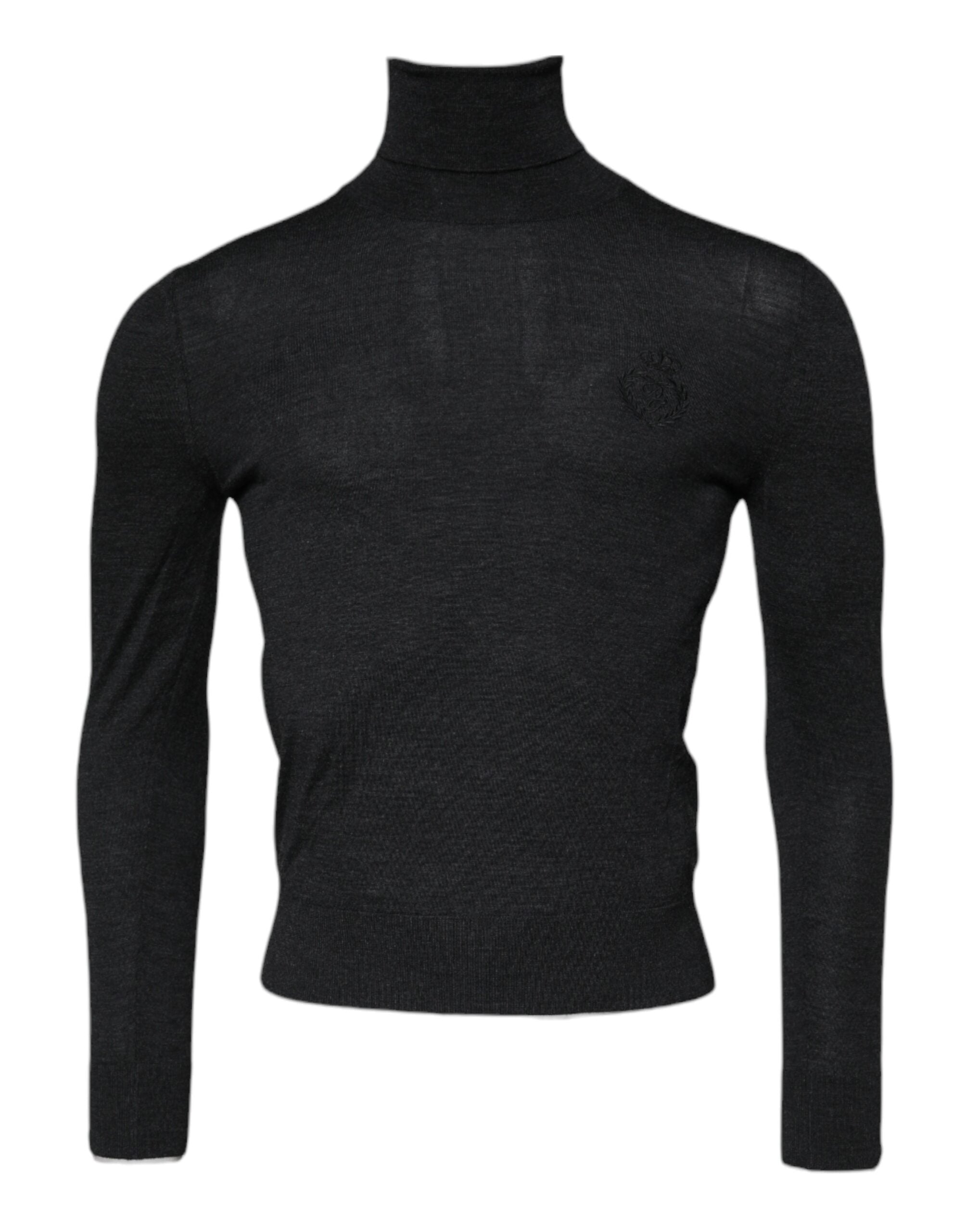 Black Wool Turtle Neck Men Pullover Sweater