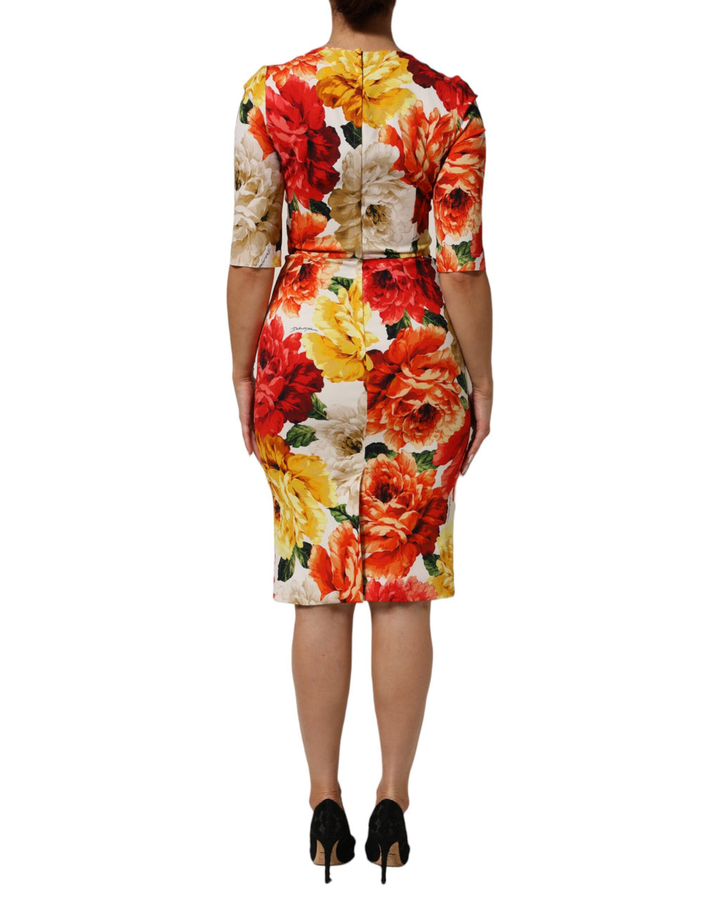 Multicolor Floral Print Viscose Sheath Dress