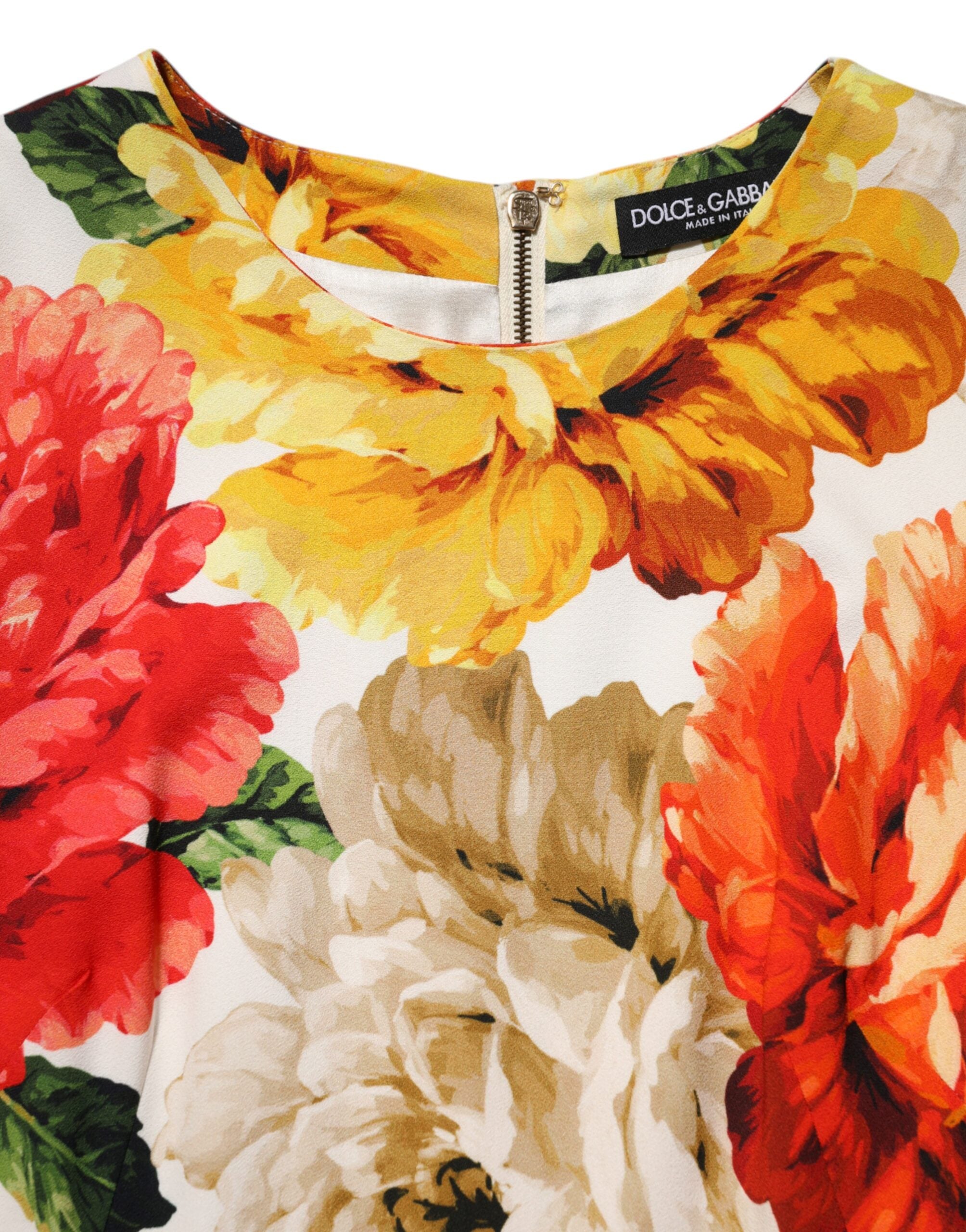 Multicolor Floral Print Viscose Sheath Dress