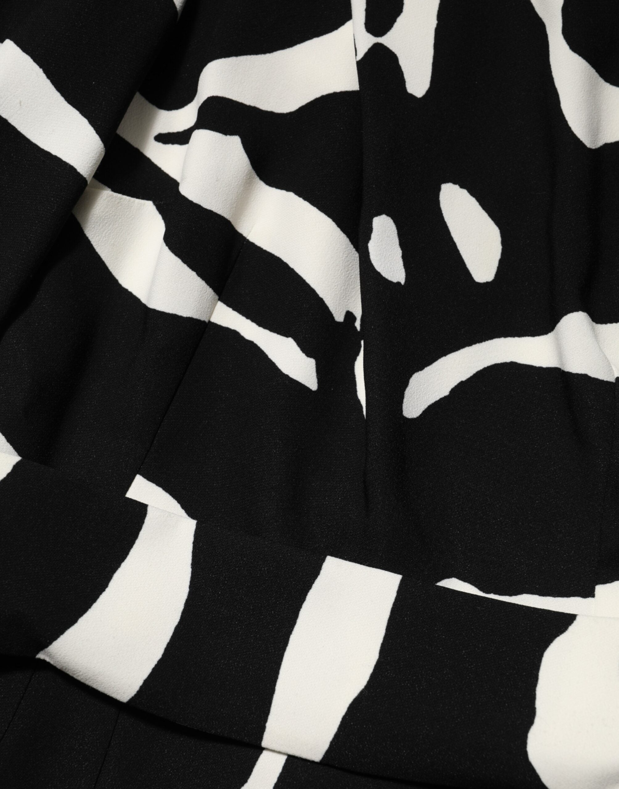 Black White One Shoulder High Slit Mini Dress