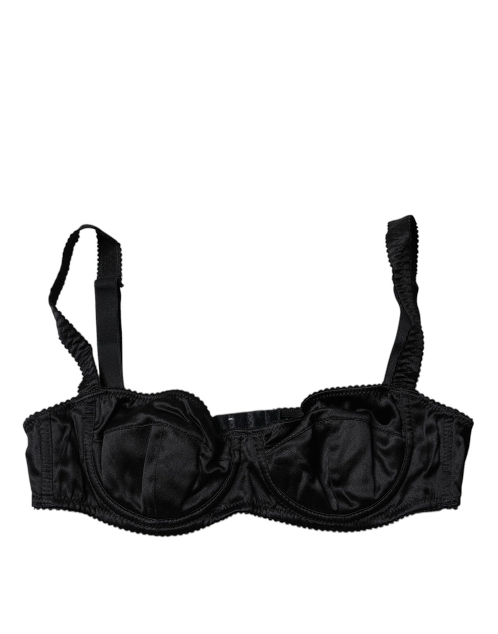 Black Silk Semi-Pad Balconette Bra Underwear