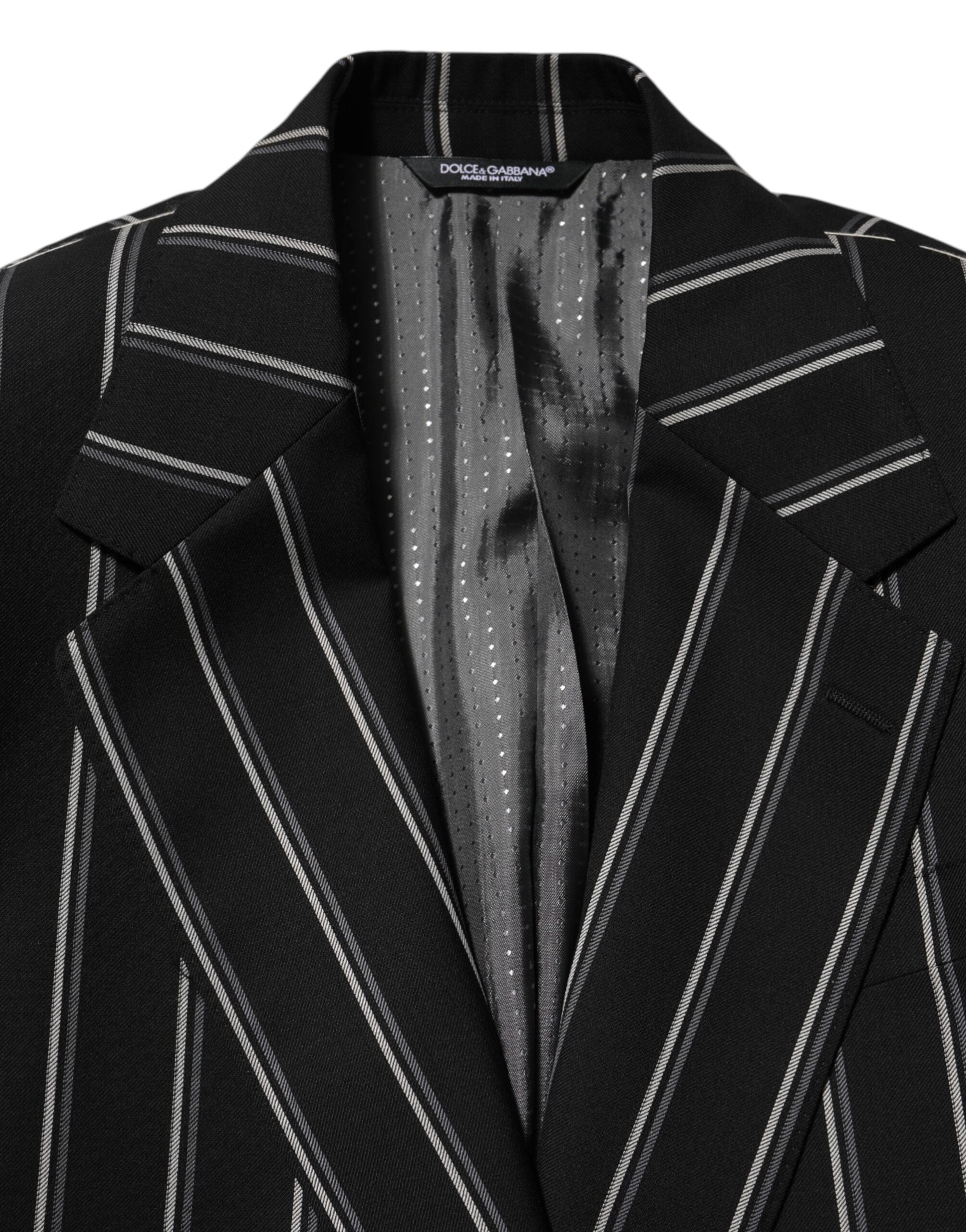 Black Stripes SICILIA 1 Button Suit Blazer