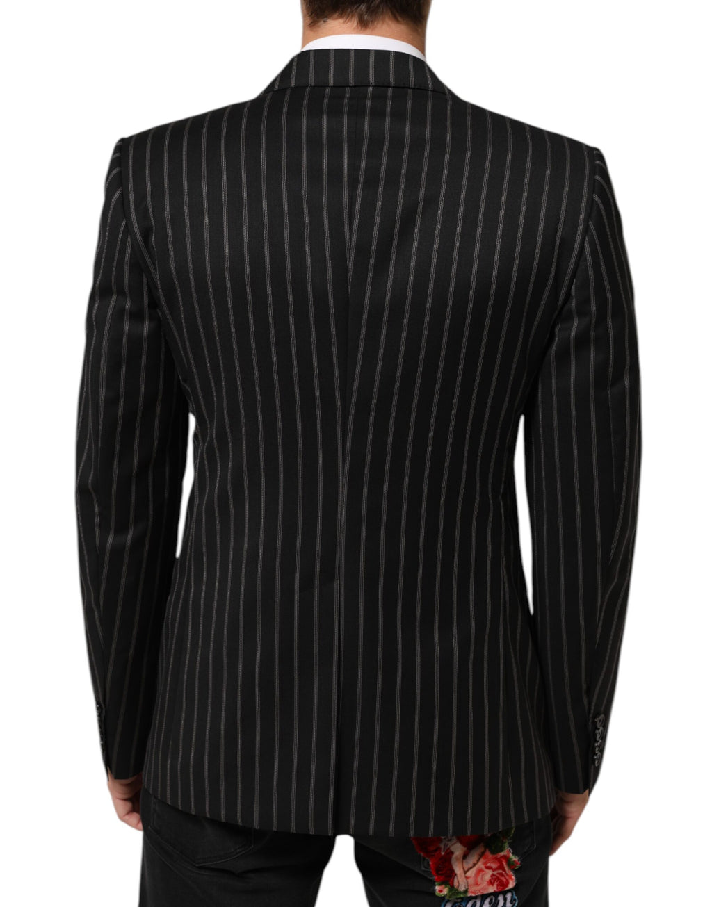 Black Stripes SICILIA 1 Button Suit Blazer