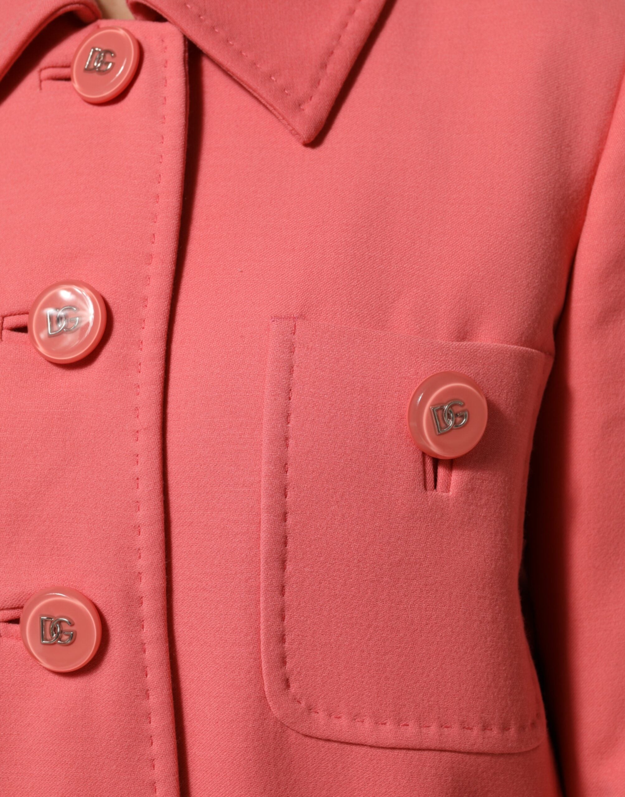 Pink Buttoned Down Trench Coat Jacket