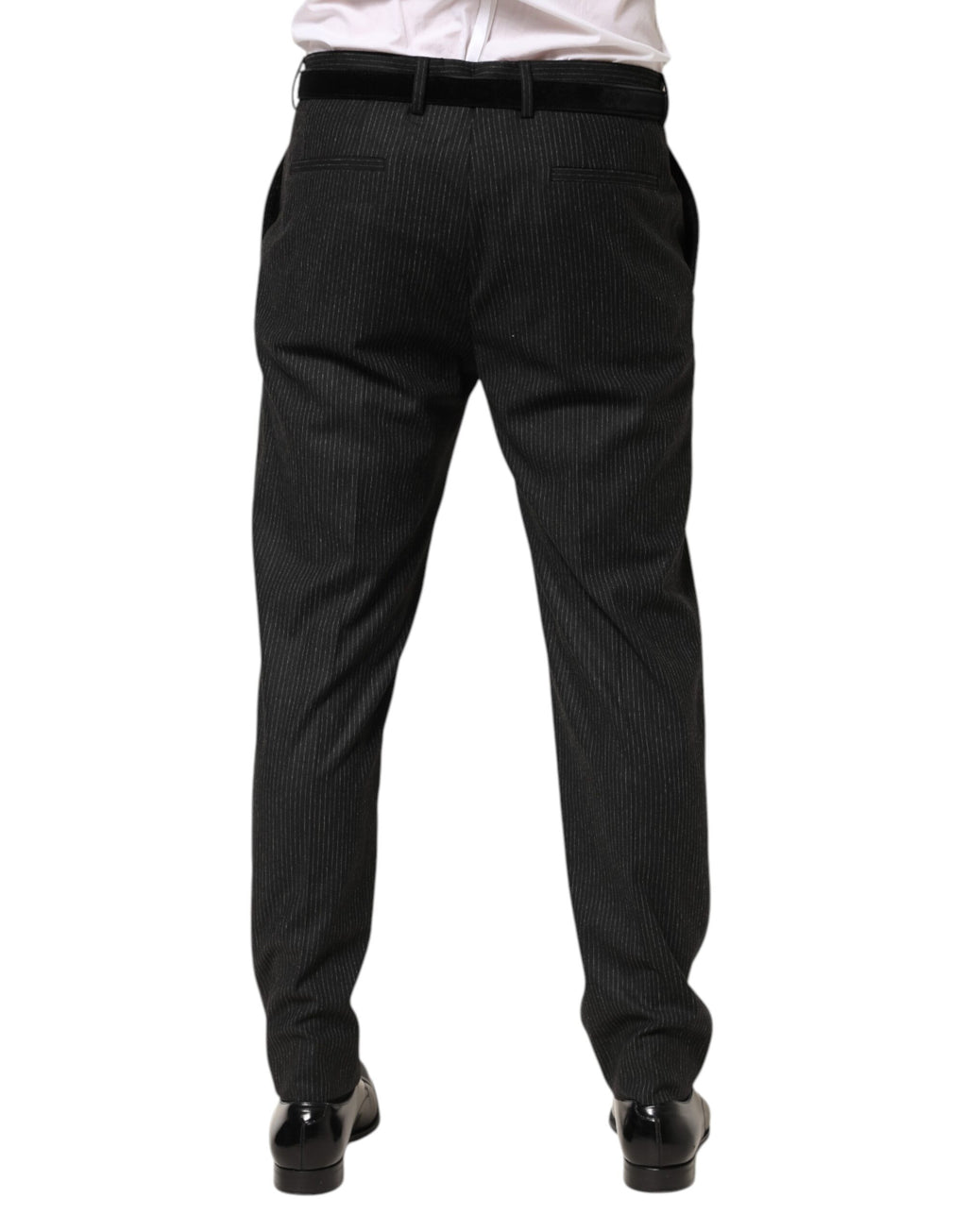 Black Cotton Mid Waist Dress Trouser Pants