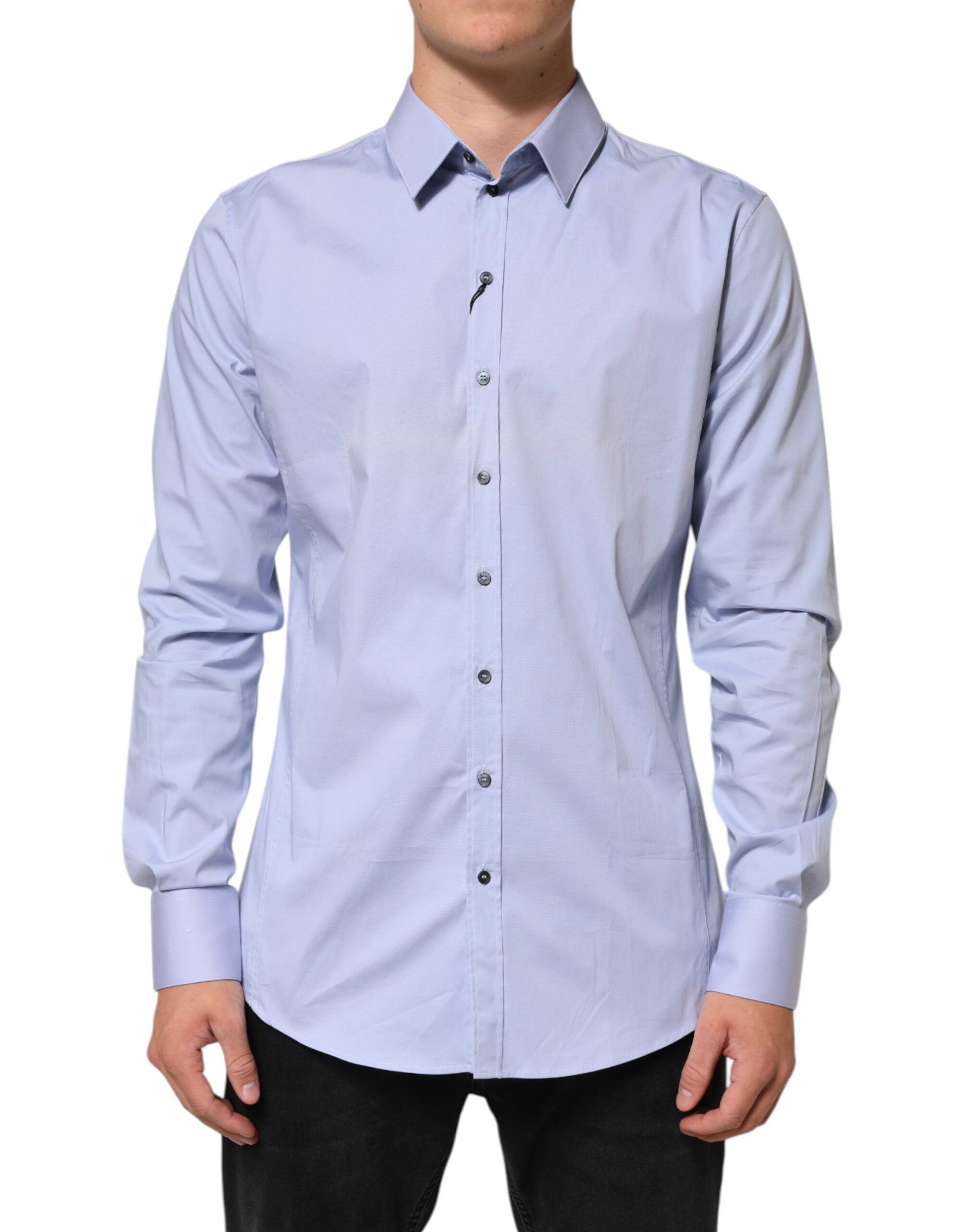 Blue SICILIA Cotton Men Dress Formal Shirt